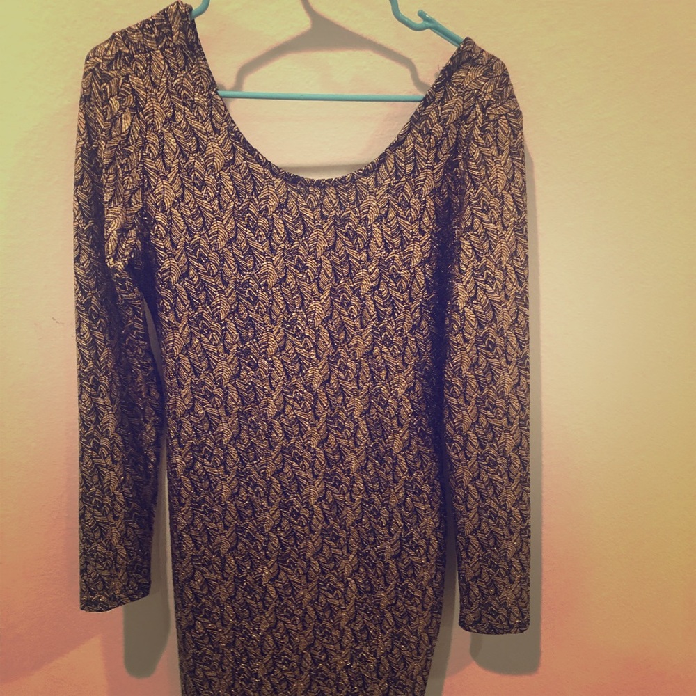 Black and gold sparkly dress